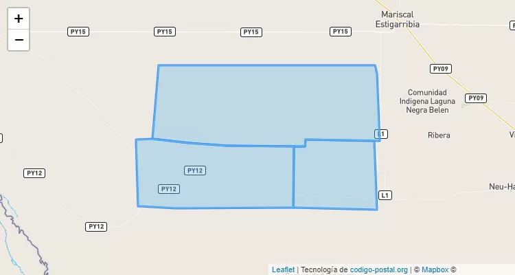 Código Postal Zona Mbutureta, Mariscal José Félix Estigarribia - Boquerón