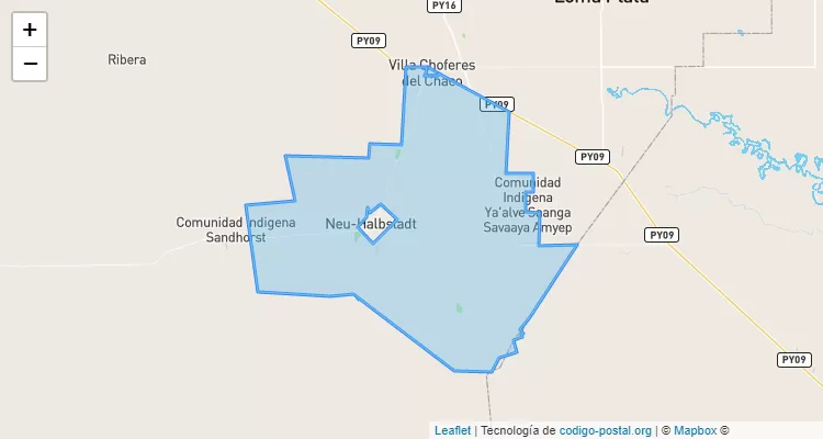 Código Postal Neuland, Mariscal José Félix Estigarribia - Boquerón