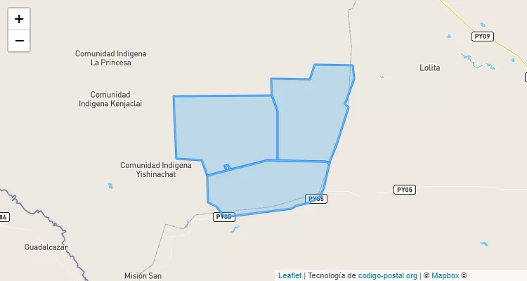 Código Postal Zona Ávalos Sánchez, Mariscal José Félix Estigarribia - Boquerón