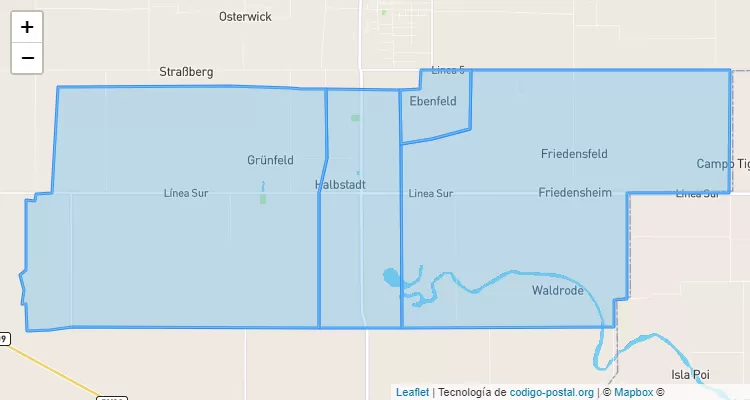 Código Postal Aldea Ebenfelt, Loma Plata - Boquerón