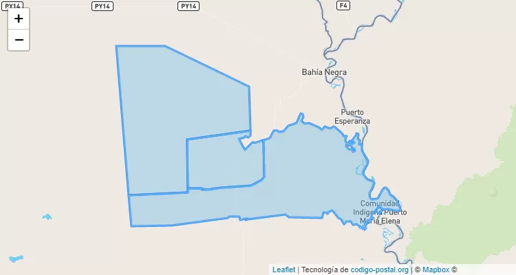 Código Postal Zona Corralito, Fuerte Olimpo - Alto Paraguay