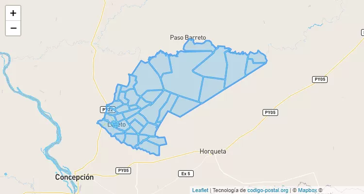 Código Postal Loreto, Concepción - Paraguay