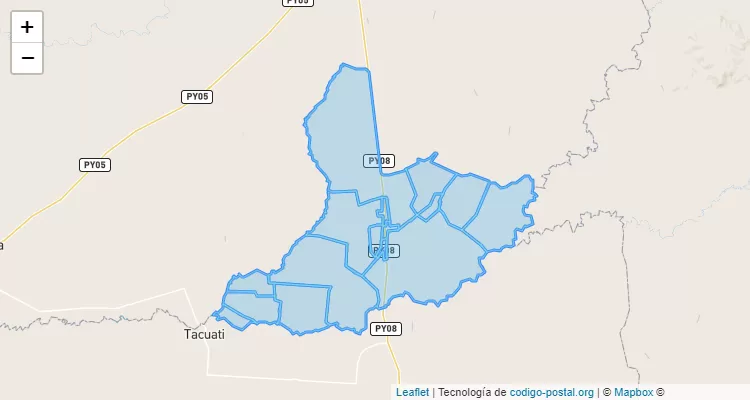 Código Postal Azote`y, Concepción - Paraguay