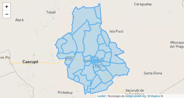 Código Postal Eusebio Ayala, Cordillera - Paraguay