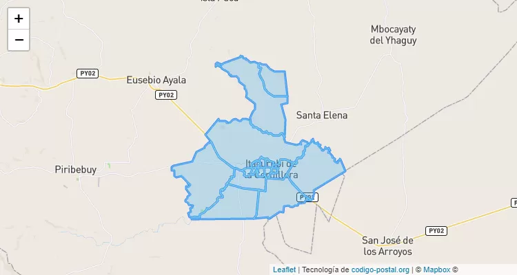 Código Postal Itacurubí de la Cordillera, Cordillera - Paraguay