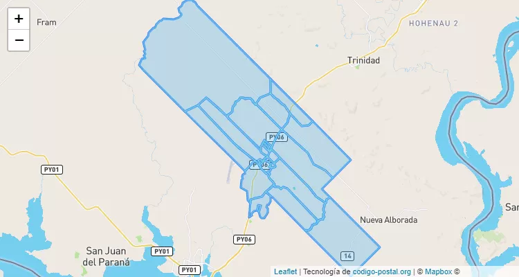 Código Postal Capitán Miranda, Itapúa - Paraguay