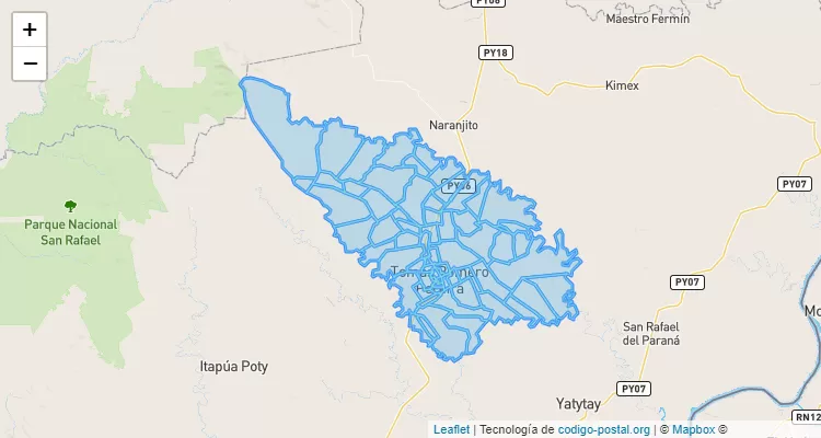 Código Postal Tomás Romero Pereira, Itapúa - Paraguay