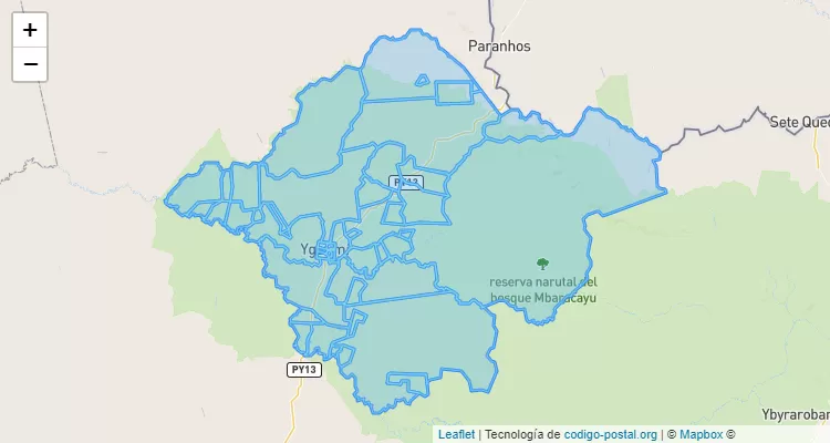 Código Postal Villa Ygatimí, Canindeyú - Paraguay