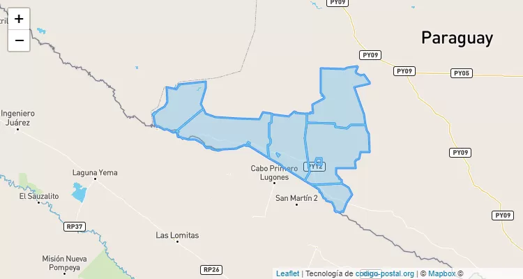 Código Postal Teniente Esteban Martínez, Presidente Hayes - Paraguay