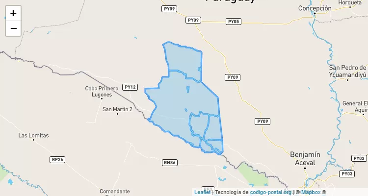 Código Postal General José María Bruguez, Presidente Hayes - Paraguay