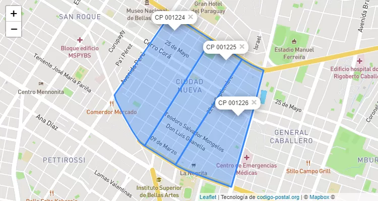 Código Postal Ciudad Nueva, San Roque - Asunción