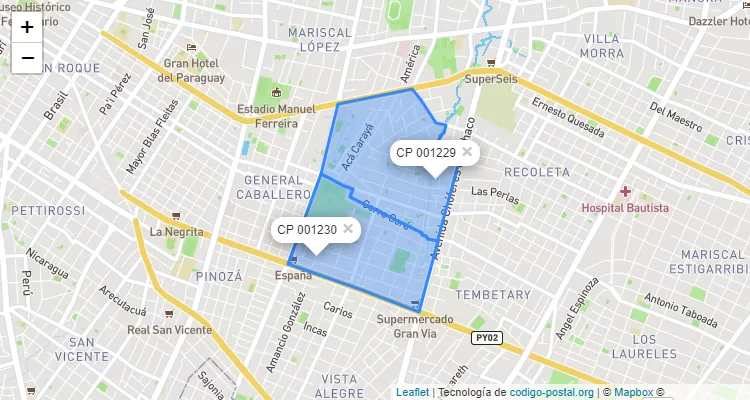 Código Postal Mburicao, San Roque - Asunción