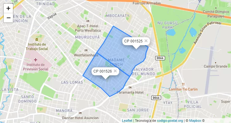 Código Postal Madame Elisa Alicia Lynch, Santísima Trinidad - Asunción