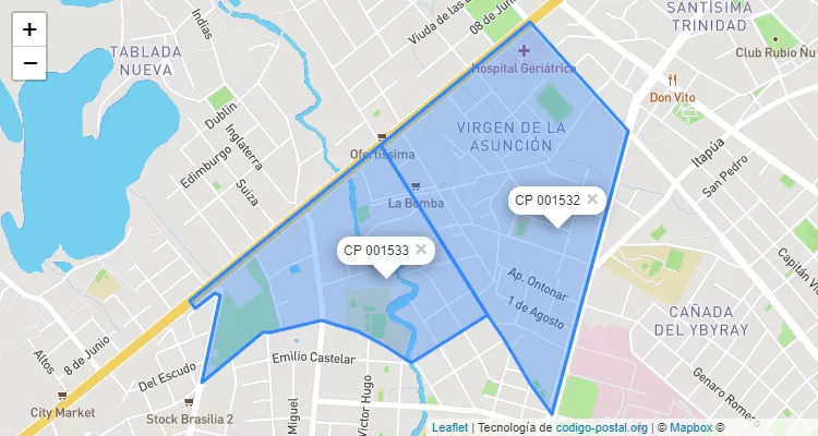 Código Postal Virgen de la Asunción, Santísima Trinidad - Asunción