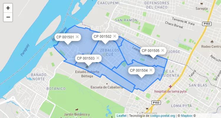 Código Postal Zeballos Cue, Santísima Trinidad - Asunción