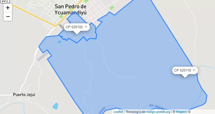 Código Postal Santa Ana, San Pedro del Ycuamandyyú - San Pedro