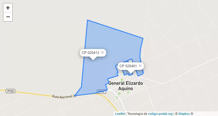 Código Postal Santa Librada, General Elizardo Aquino - San Pedro