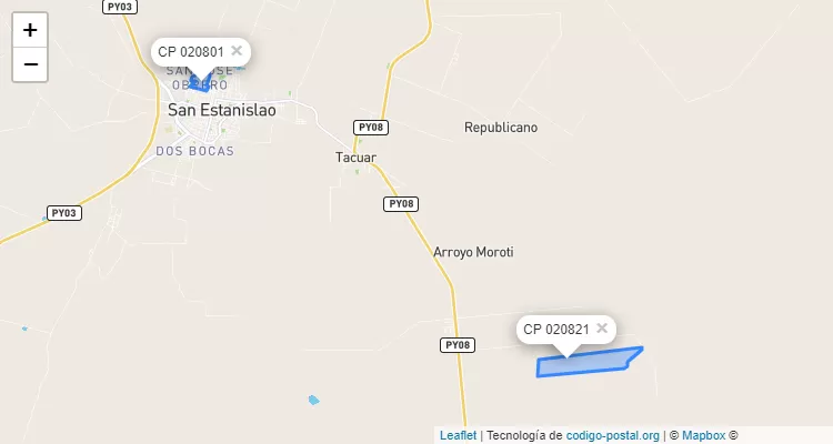 Código Postal San José, San Estanislao - San Pedro