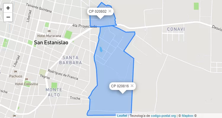 Código Postal Santa Bárbara, San Estanislao - San Pedro