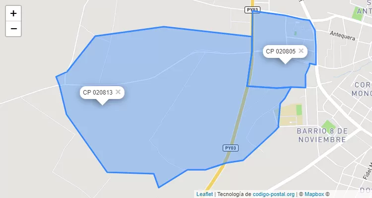 Código Postal Siraty, San Estanislao - San Pedro