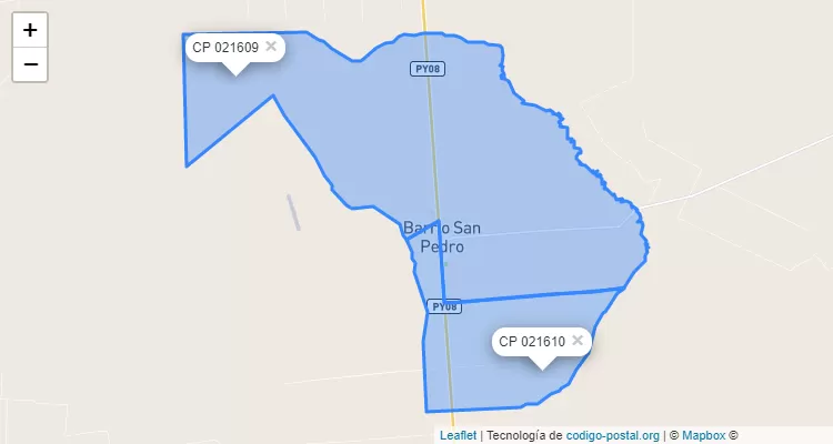 Código Postal Barrio San Pedro, Guajayvi - San Pedro