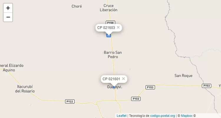 Código Postal María Auxiliadora, Guajayvi - San Pedro