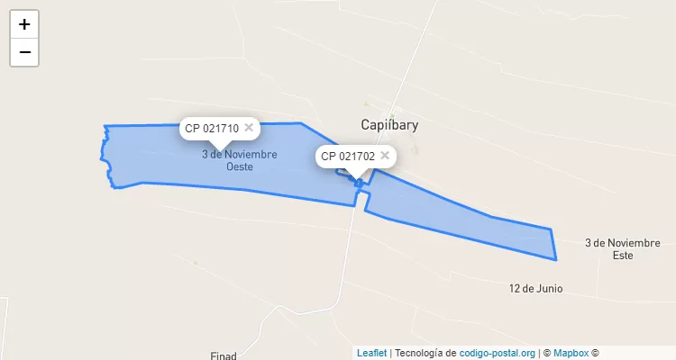 Código Postal 3 de Noviembre, Capiibary - San Pedro