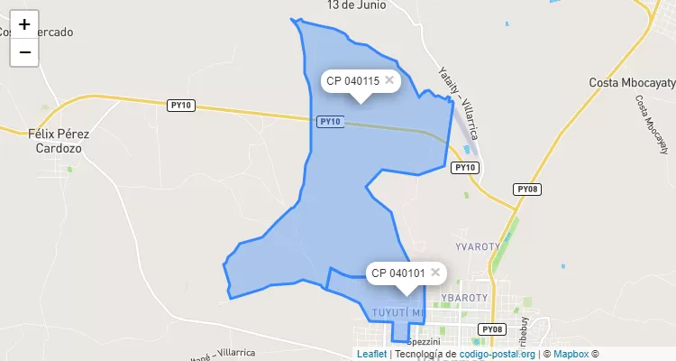 Código Postal Tuyutimi, Villarrica - Guairá