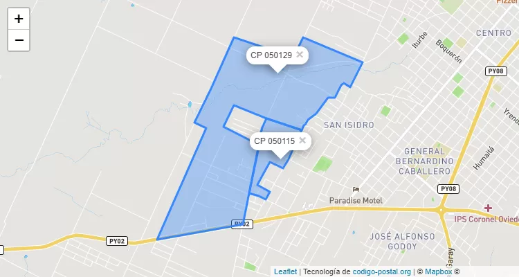 Código Postal San Luis, Coronel Oviedo - Caaguazú