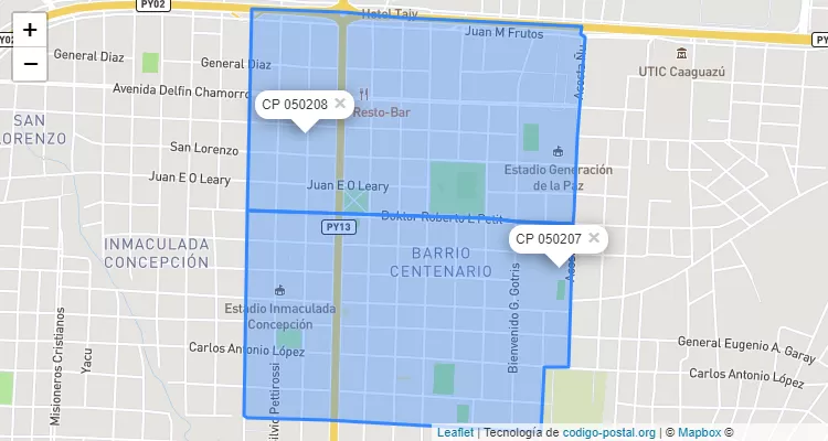 Centro, Caaguazú - Caaguazú ZIP Code