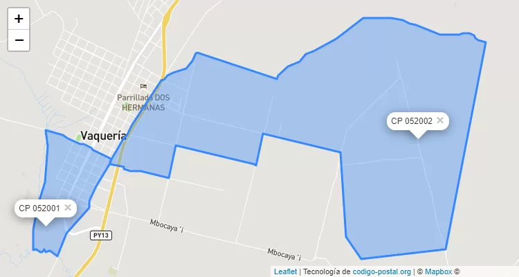 Código Postal San Jorge, Vaquería - Caaguazú