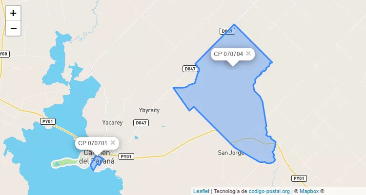 Código Postal San Isidro, Carmen del Paraná - Itapúa