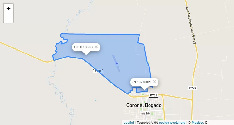 Código Postal San Antonio, Coronel Bogado - Itapúa