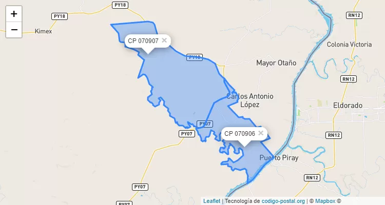Código Postal 7 de Agosto, Carlos Antonio López - Itapúa