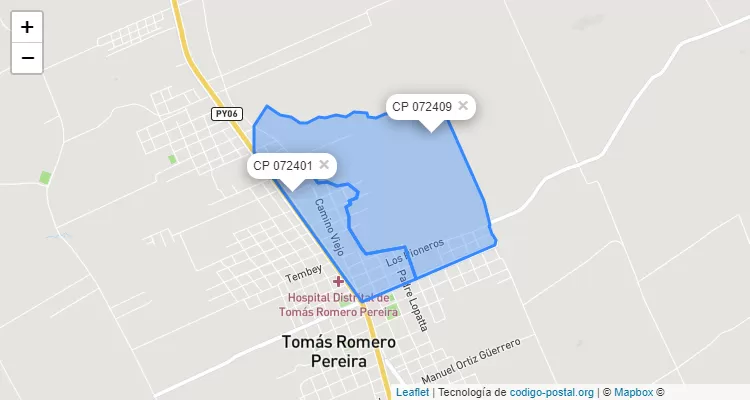 Código Postal Virgen de Fátima, Tomás Romero Pereira - Itapúa