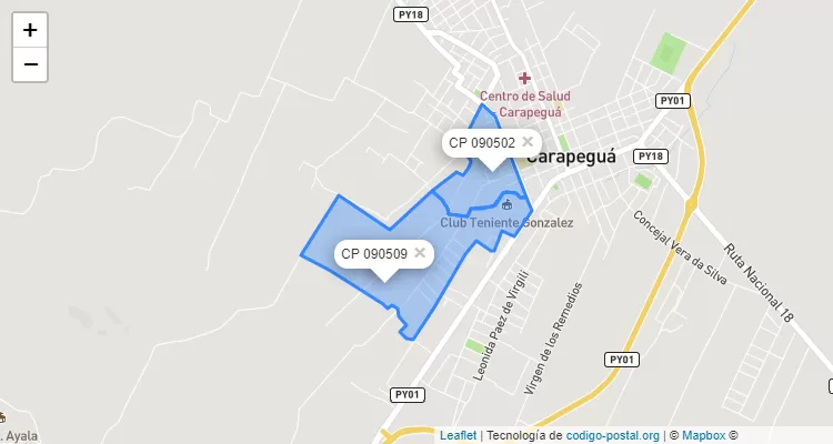 Código Postal María Auxiliadora, Carapeguá - Paraguarí