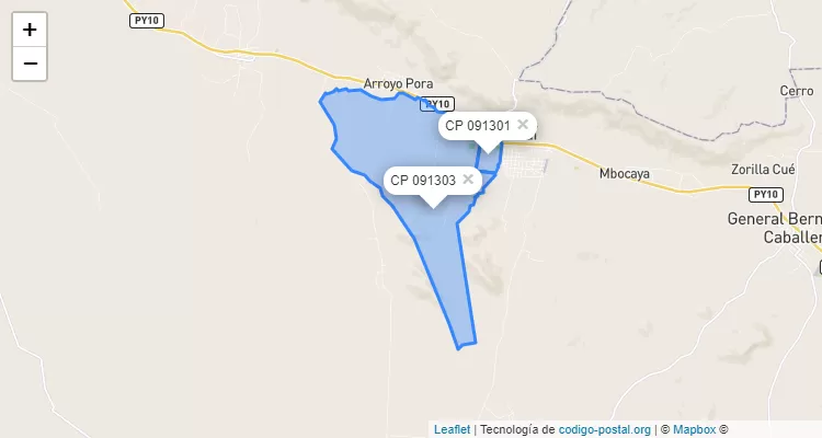 Adriano Irala, Sapucái - Paraguarí ZIP Code