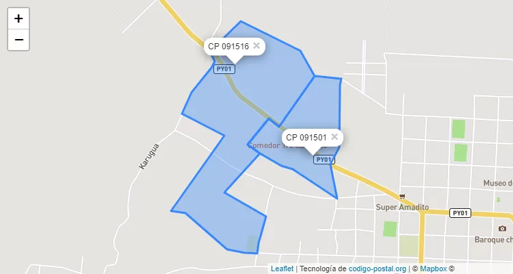 Código Postal Karungua, Yaguarón - Paraguarí