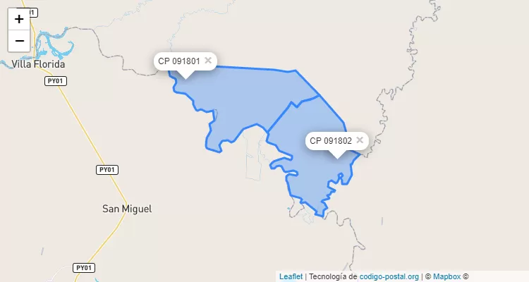 Código Postal Colonia María Antonia, María Antonia - Paraguarí