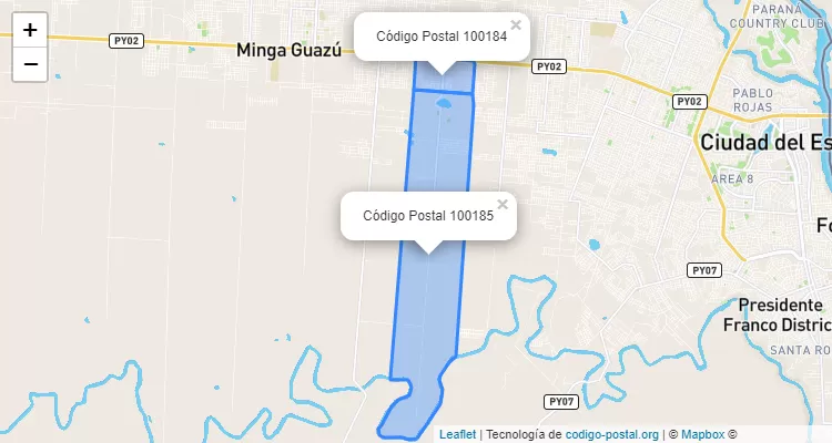 Código Postal 11 A 13 Monday, Ciudad del Este - Alto Paraná