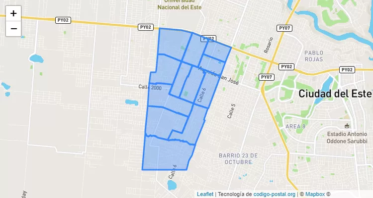 Código Postal Ciudad Nueva, Ciudad del Este - Alto Paraná