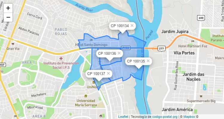 Código Postal Microcentro, Ciudad del Este - Alto Paraná