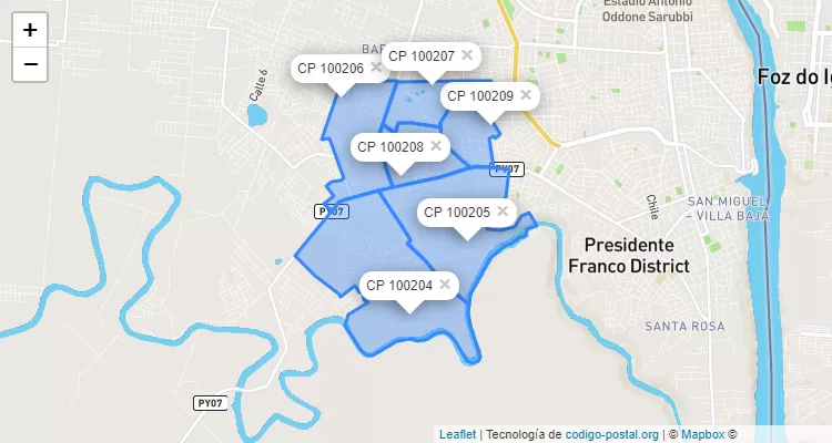 Código Postal San Miguel, Presidente Franco - Alto Paraná