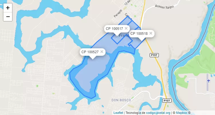 Código Postal San Francisco, Hernandarias - Alto Paraná