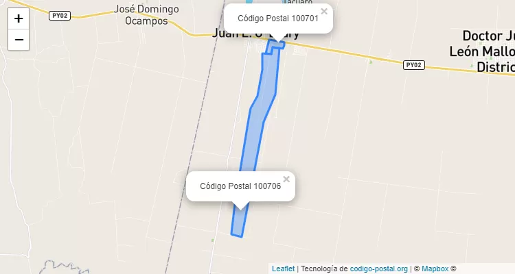 Código Postal La Candelaria, Juan E. O`leary - Alto Paraná