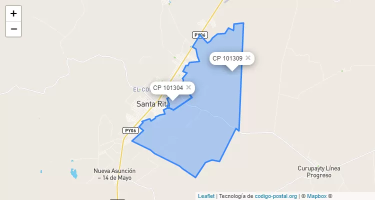 Código Postal Esquina Gaucha, Santa Rita - Alto Paraná