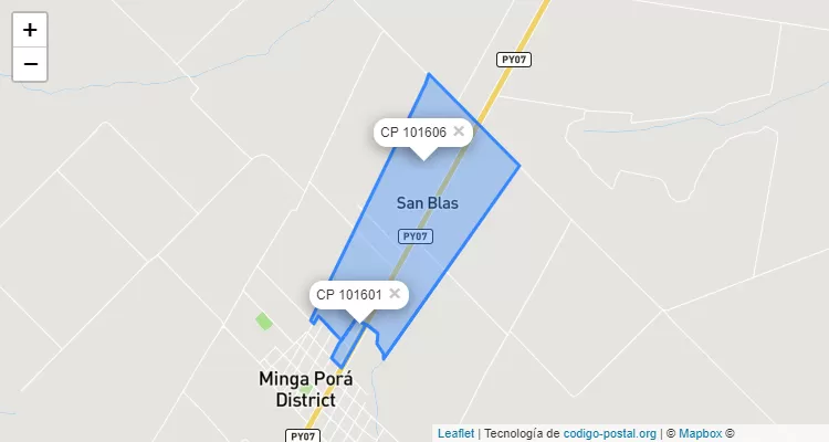 Código Postal San Isidro, Minga Porá - Alto Paraná