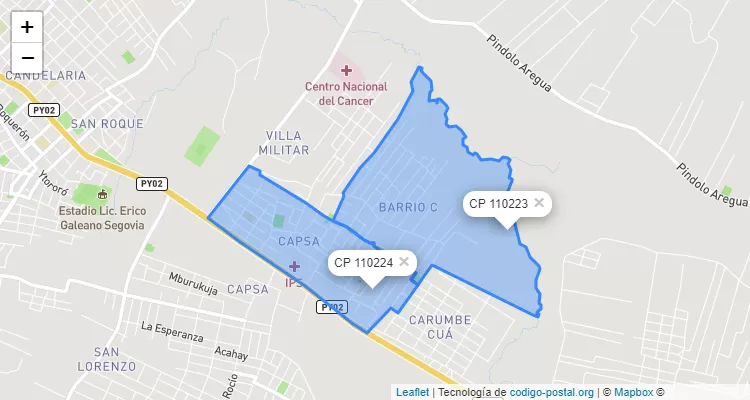 Código Postal Laurelty, Capiatá - Central