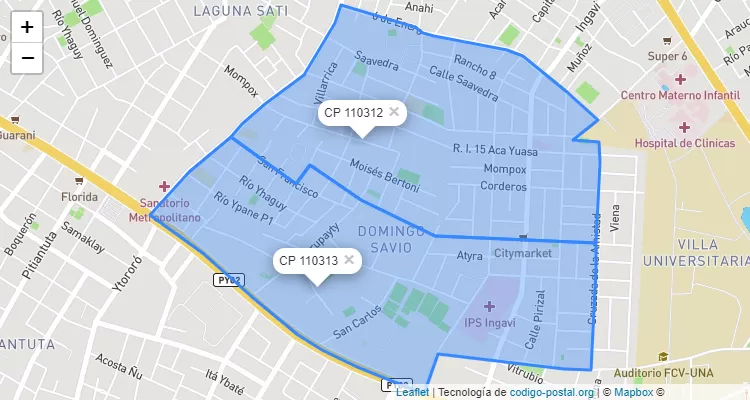 Código Postal Domingo Savio, Fernando de la Mora - Central