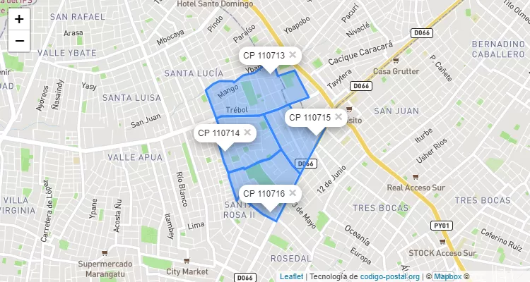 Código Postal Cuatro Mojones, Lambaré - Central